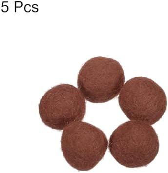 PATIKIL Wool Felt Balls Beads Wool Felting Pom 2cm 20mm Brown for Home Crafts Handcrafts Project DIY Pack of 5 - Image 3