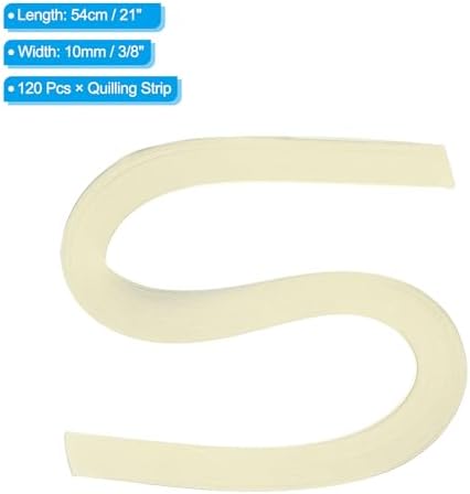 PATIKIL 120pcs Quilling Strips Paper 3/8"(10mm) 21"(54cm) Origami Paper Quilling Strip for Art DIY Hand Craft Christmas, Light Beige - Image 2