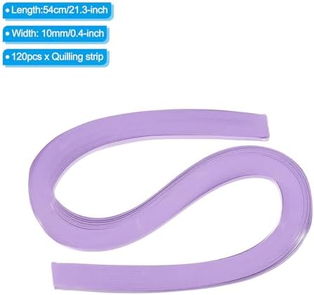 PATIKIL 120pcs Quilling Strips Paper 3/8"(10mm) 54cm Origami Paper Quilling Strip for Art DIY Hand Craft Christmas, Light Purple - Image 2