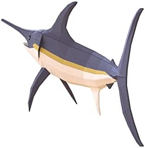 Swordfish Paper Sculpture,Pre-cut DIY Papercraft Kit,Handmade Sea Animal Figurine, Color,Low Poly Home Decor,All Accessories Included - Image 7