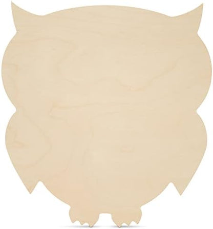 Wooden Owl Cutout 1/4 inch Pack of 3 Wooden Shapes for Crafts, Classroom Decor, Party Decor, by Woodpeckers. by Woodpeckers