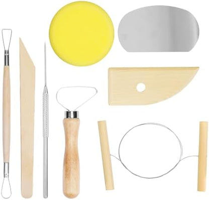 eZAKKA 8 Pcs Ceramic Pottery & Clay Sculpting Tools Set by eZAKKA