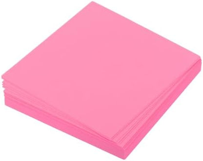 MECCANIXITY 100 Sheet Origami Paper Double Sided Fluorescent Pink 2.5x2.5 Inch Square Sheet for Art Craft Project, Beginners, Gift Decoration by MECCANIXITY