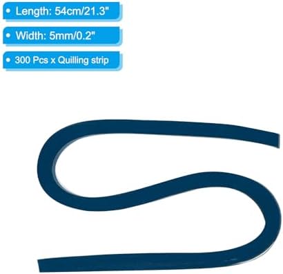 PATIKIL Quilling Strips Paper 300pcs 3/16"(5mm) 54cm Origami Paper Quilling Strip for Art DIY Hand Craft Christmas Metallic Navy Blue - Image 2