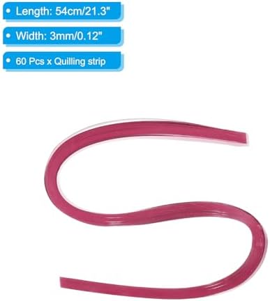 PATIKIL 60pcs Metallic Quilling Strips Paper 3mm(1/8") x 54cm Origami Paper Quilling Kits for Adults Beginner Art DIY Craft Christmas, Rose Red - Image 2