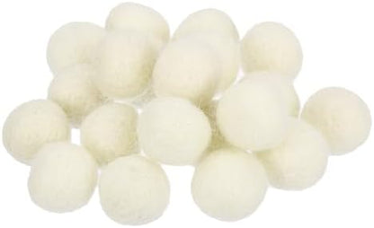 PATIKIL Wool Felt Balls Beads Wool Felting Pom 1.5cm 15mm White for Home Decor DIY Crafts Handcrafts Project Pack of 20 by PATIKIL