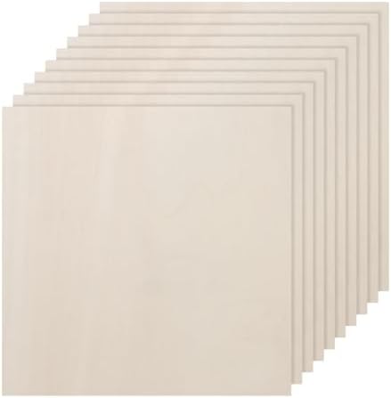 DMiotech 25 Pack 4 x 4 x 1/13 Inches 2mm Thick Wood Sheets Basswood Sheets Unfinished Plywood Squares Plywood for DIY Craft Laser Wood Burning Drawing by DMiotech