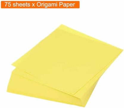 MECCANIXITY 75 Sheet Origami Paper Double Sided 6x6" Fluorescent Yellow - Image 3