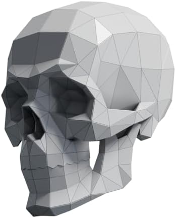 Human Skull Paper Sculpture,Pre-cut DIY Papercraft Kit,Handmade Real Size Anatomy,White Color,Low Poly Home Decor,All Accessories Included - Image 5
