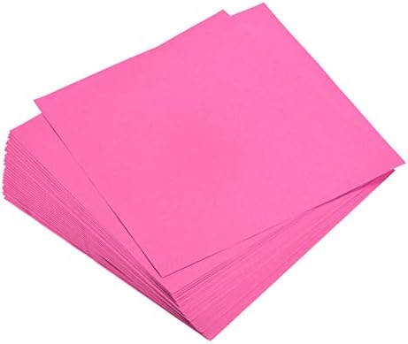 MECCANIXITY 25 Sheets 8x8 Inch(20x20cm) Origami Paper Double Sided Fluorescent Pink Square Sheet for Art Craft Project, Beginners, Gifts Decor by MECCANIXITY