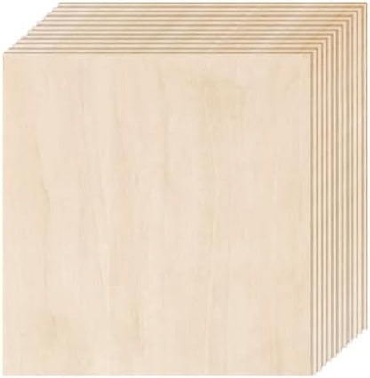 12 Pack Basswood Sheets 1/4 inch,12"x12"x1/4" Plywood Sheets,6mm Basswood for Laser Cutting,Laser Engraving Blanks,Thin Natural Unfinished Wood for Crafts,Wood Burning,Scroll Saw Cutting by Unknown