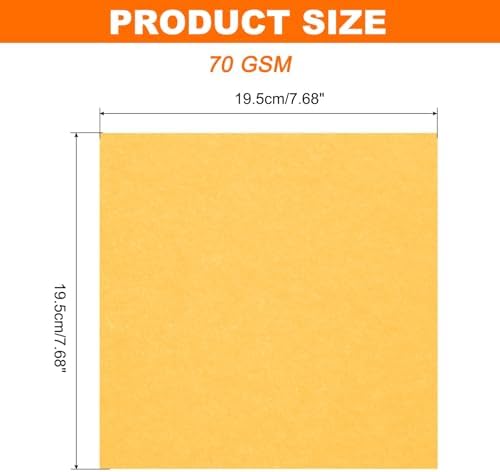 MECCANIXITY 75 Sheet Origami Paper Double Sided 8x8" Golden Yellow - Image 2