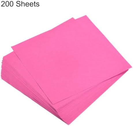 MECCANIXITY 200 Sheets 6x6 Inch(15x15cm) Origami Paper Double Sided Fluorescent Pink Square Sheet for Art Craft Project, Beginners, Gifts Decor - Image 3