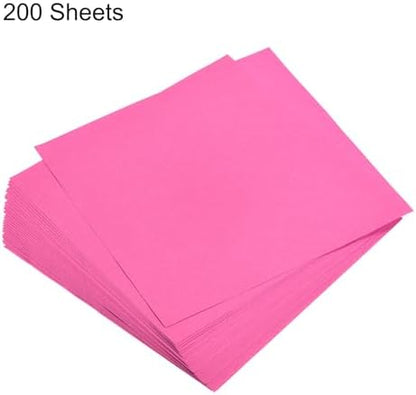 MECCANIXITY 200 Sheets 6x6 Inch(15x15cm) Origami Paper Double Sided Fluorescent Pink Square Sheet for Art Craft Project, Beginners, Gifts Decor - Image 3