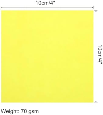MECCANIXITY 50 Sheet Origami Paper Double Sided Fluorescent Yellow 4x4 Inch Square Sheet for Art Craft Project, Beginners, Gifts Decor - Image 2