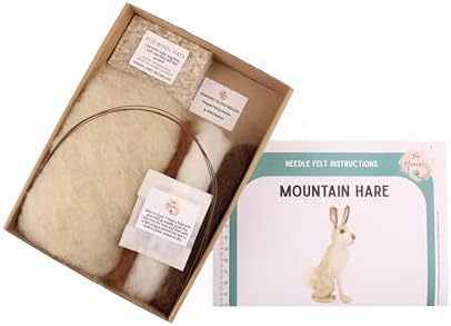 Wizardi Beginner Needle Felting Kit for Adults - Mountain Hare. Animal Felting Kit 16cm Tall. Felting Tools. Wool Felting Supplies. Felt Crafts. Wool Felt. The Makerss - Image 4