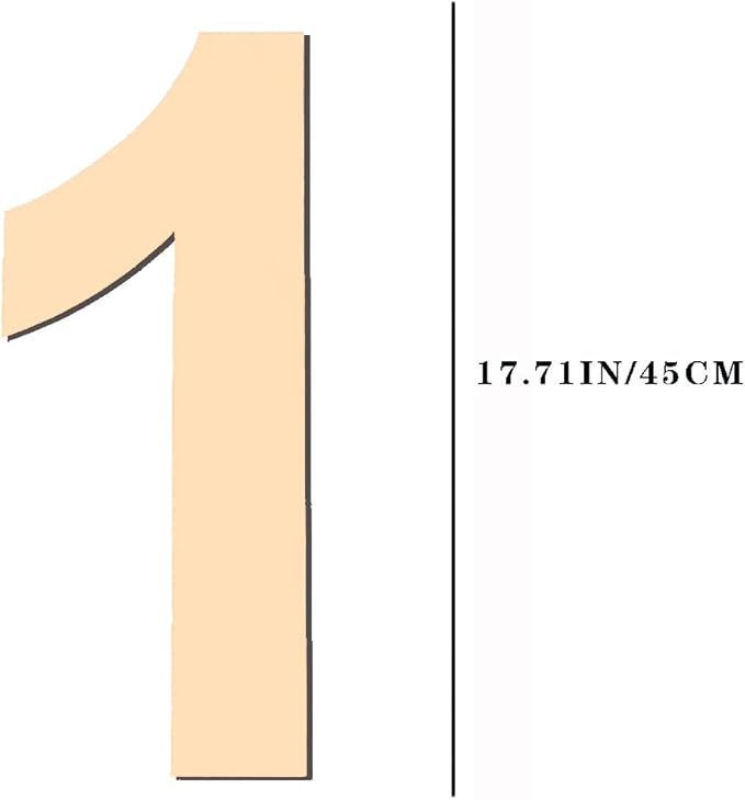 17 inch Large Wooden Numbers, Wood Number, Blank Wooden Number, Wooden Sign Board, Wooden Numbers for Crafts, DIY Projects, Birthday, Party, Wedding Decorations (Number 1)
