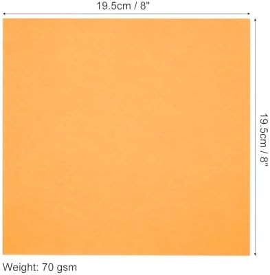 MECCANIXITY 50 Sheets Origami Paper Double Sided 8x8 Inch(20x20cm) Square Sheet for Art Craft Project, Beginners, Gifts Decor, Fluorescent Orange - Image 2