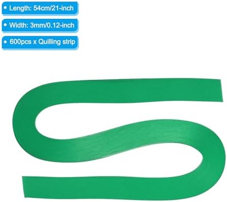 PATIKIL 600pcs Quilling Strips Paper 1/8"(3mm) 21"(54cm) Origami Paper Quilling Strip for Art DIY Hand Craft Christmas, Grass Green - Image 2