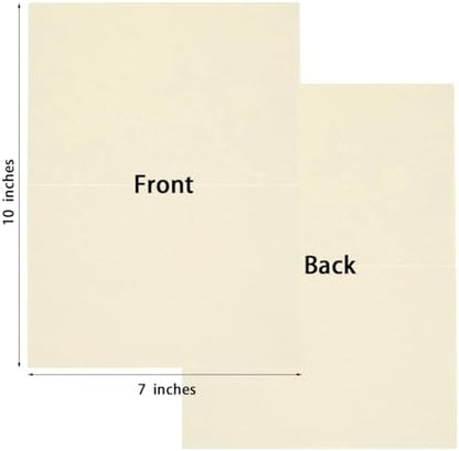 50 Pack Blank Folded Cardstock Cards, Cream Color, 5x7 - Image 2