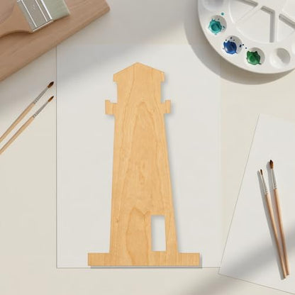 Light House 3 Wood Cutout for Crafts, Unfinished Baltic Birch Craft Shape - Image 2