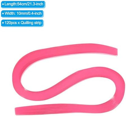 PATIKIL 120pcs Quilling Strips Paper 3/8"(10mm) 54cm Origami Paper Quilling Strip for Art DIY Hand Craft Christmas, Peach Pink - Image 2