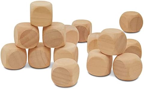 Blank Wooden Dice for Crafting and Games, 3/4 Inch Wood Blocks for Crafts, Pack of 25 Unfinished Small Wooden Blocks for Crafts, Small Wooden Cubes for Games & Party Decor, by Woodpeckers by Woodpeckers