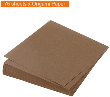 MECCANIXITY 75 Sheet Origami Paper Double Sided 3x3" Coffee Color - Image 3
