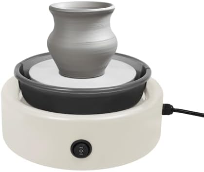 GONGDUN Mini Pottery Wheel Machine for Beginners Adults & Kids Adjustable Speed Electric Pottery Wheel with Foot Pedal Complete Clay Craft Kit DIY Projects for Home & Classroom (White) by Unknown