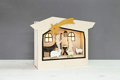 Rayher Wood.constr.3D Motif-Frames,FSCMixCred, Natural, 24x24x6.3cm, Crib, 13-Part, Box 1Set - Image 5