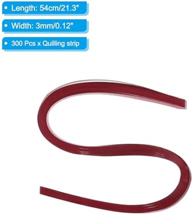 PATIKIL Quilling Strips Paper 300pcs 1/8"(3mm) 54cm Origami Paper Quilling Strip for Art DIY Hand Craft Christmas Metallic Red - Image 2