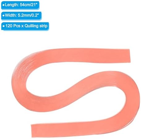 PATIKIL 120pcs Quilling Strips Paper 3/16"(5.2mm) 21"(54cm) Origami Paper Quilling Strip for Art DIY Hand Craft Christmas, Light Red - Image 2