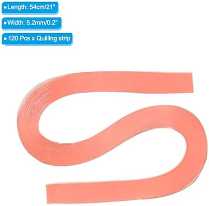 PATIKIL 120pcs Quilling Strips Paper 3/16"(5.2mm) 21"(54cm) Origami Paper Quilling Strip for Art DIY Hand Craft Christmas, Light Red - Image 2