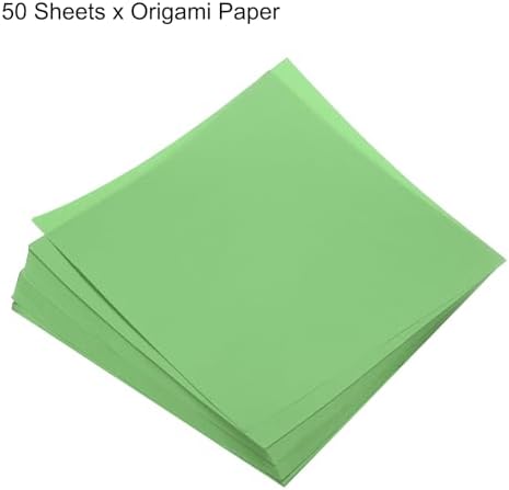 MECCANIXITY 50 Sheets Origami Paper Double Sided 8x8 Inch(20x20cm) Square Sheet for Art Craft Project, Beginners, Gifts Decor, Green - Image 3