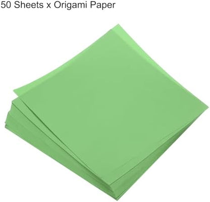 MECCANIXITY 50 Sheets Origami Paper Double Sided 8x8 Inch(20x20cm) Square Sheet for Art Craft Project, Beginners, Gifts Decor, Green - Image 3