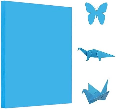 A4 Origami Paper Lake Blue 100 Sheets, 8.27×11.7 inch Double Sided Color Easy Fold Big Origami Paper A4 Colored Copy Papers Thin 70gsm for Beginners, DIY handwork Art and Craft Projects (210 x 297 mm) by Pyrisuu