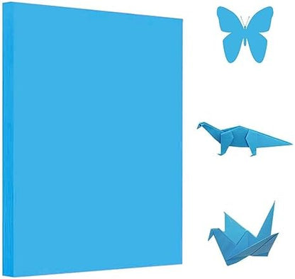 A4 Origami Paper Lake Blue 100 Sheets, 8.27×11.7 inch Double Sided Color Easy Fold Big Origami Paper A4 Colored Copy Papers Thin 70gsm for Beginners, DIY handwork Art and Craft Projects (210 x 297 mm) by Pyrisuu