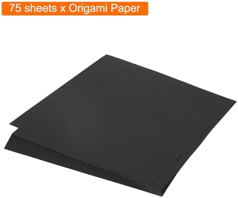 MECCANIXITY 75 Sheet Origami Paper Double Sided 8x8" Black - Image 3