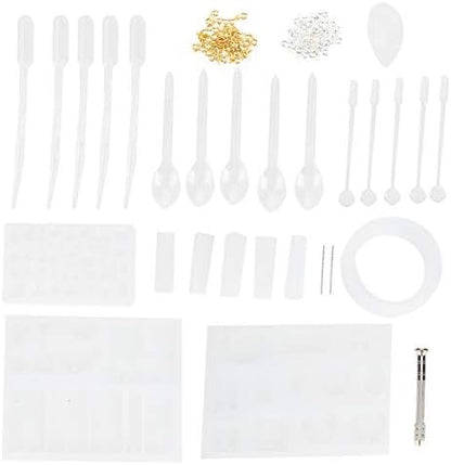 Fdit 127pcs Silicone Mould Kit Jewelry Making Set Resin for DIY Necklace Bracelet Earring Pendant Craft Tool - Image 6