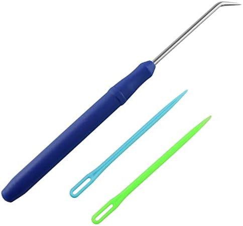 JCBIZ Rectangle Knitting Looms Plastic Weaving Looms Set Scarf Hats DIY Crocheting Handmade Craft Kit with a Crochet Hook and Needle for Knitting Lovers, 26 cm (Red) (Pack of 2) - Image 3