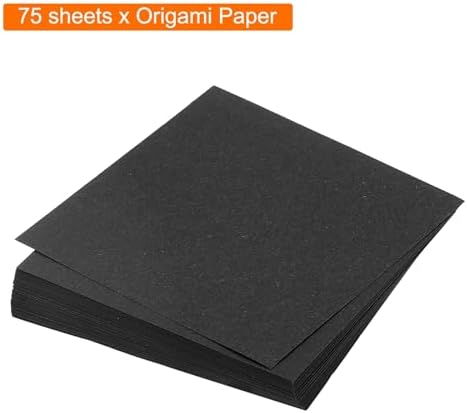 MECCANIXITY 75 Sheet Origami Paper Double Sided 3x3" Black - Image 3