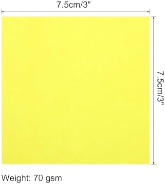 MECCANIXITY 50 Sheet Origami Paper Double Sided Fluorescent Yellow 3x3 Inch Square Sheet for Art Craft Project, Beginners, Gifts Decor - Image 2
