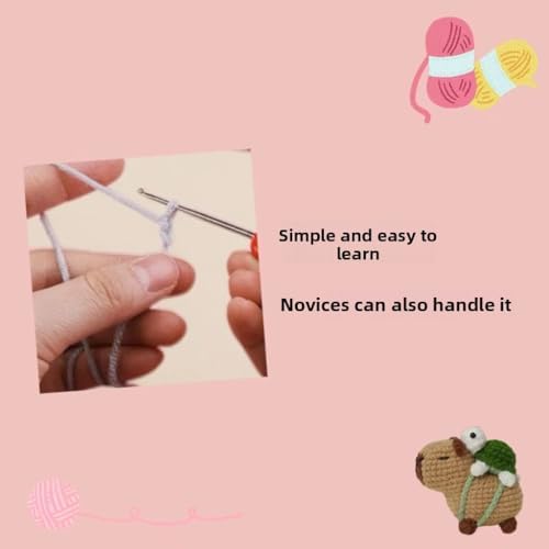 DIY Crochet Kit for Beginners - Easy Arts and Crafts Knitting & Crochet Animals Kit, Cute Capybara & Turtle Kit with Tutorial - Image 3