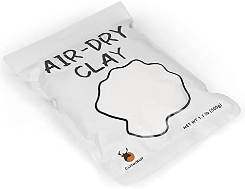 Cutedeer White Air Dry Clay, 1.1lb Foam Modeling Clay, Soft Squishy Molding for Kids Adults, Arts & Crafts Project Slime Supplies(1.1lb - 1 Pack, White) - Image 6