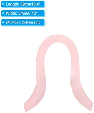 PATIKIL 240pcs Quilling Strips Paper, 3mm x 39cm Origami Paper Quilling Kits for Adults Beginner Art DIY Craft Christmas, Light Pink - Image 2