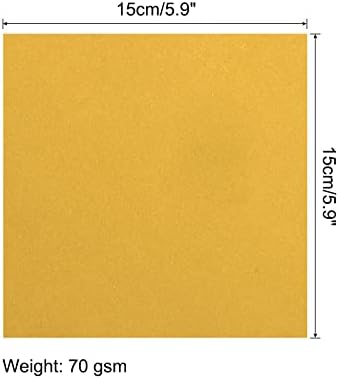 MECCANIXITY 200 Sheets 6x6 Inch(15x15cm) Origami Paper Double Sided Golden Yellow Square Sheet for Art Craft Project, Beginners, Gifts Decor - Image 2