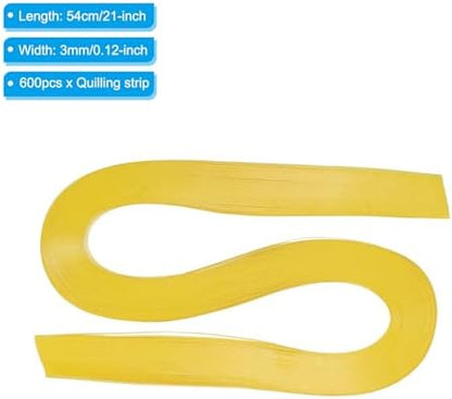 PATIKIL 600pcs Quilling Strips Paper 1/8"(3mm) 21"(54cm) Origami Paper Quilling Strip for Art DIY Hand Craft Christmas, Lemon Yellow - Image 2