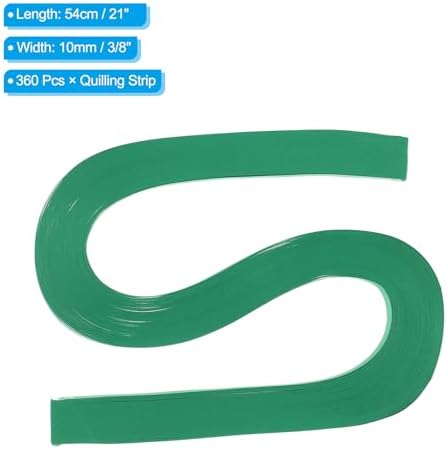 PATIKIL 360pcs Quilling Paper Strips Paper Flowers Quilling Kits 3/8"(10mm) Origami Paper for Adults Beginner Art Craft, 21"(54cm) Light Blackish Green - Image 2