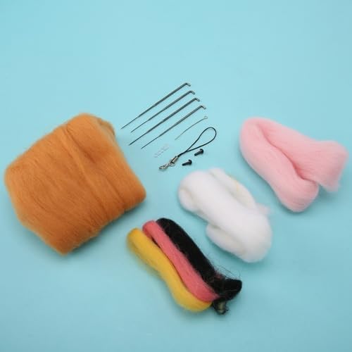 MOPFOL Needle Felting Kit 4 Styles - DIY Wool Craft with Foam Pad, Felting Needles & Accessories for Animal Doll Making(Pig Shiba Inu) - Image 5