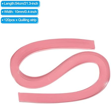PATIKIL 120pcs Quilling Strips Paper 3/8"(10mm) 54cm Origami Paper Quilling Strip for Art DIY Hand Craft Christmas, Pink - Image 2